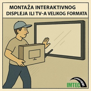 Montaža interaktivnog displeja ili TV-a velikog formata (bez isporuke)