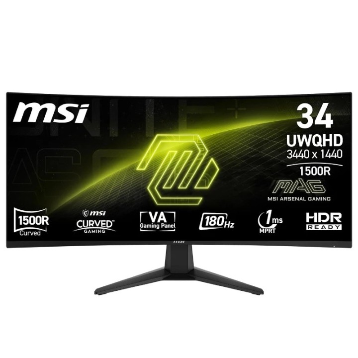 MSI monitor 34'' MAG 346CQ UWQHD zakrivljeni Gaming 180Hz