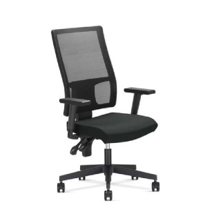 Stolica kancelarijska NS TAKTIK PVC baza sa podesivim rukonaslonima crna mreža/crna