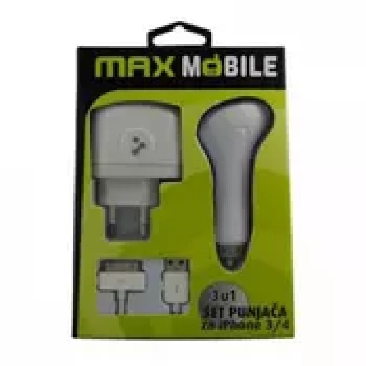 Max Mobile punjač set 3u1 micro USB za iPhone 3/4
