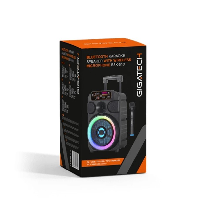 Zvučnik Gigatech BSK-510 (FM/USB/TF/bluetooth) 8 karaoke s wireless mikrofonom